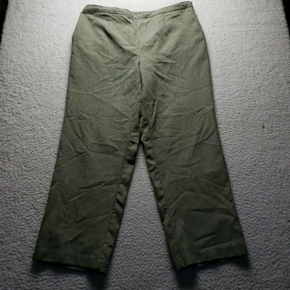 Alfred Dunner Dress Pants Womens 20W Green Twill Pull On Elastic Waist Casual